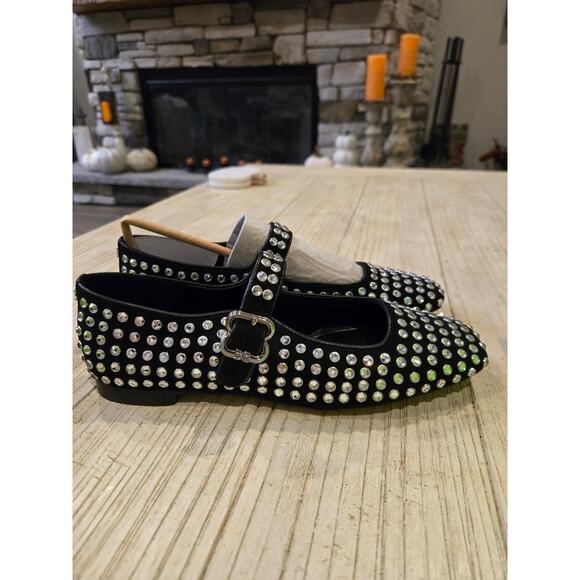 Sam Edelman Michaela Gem Mary Jane Flats Black Women's Size 8 NIB Sparkly - Picture 1 of 8